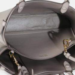 Pre Owned Prada Grey Soft Grained Calfskin Vitello Medium Buckle Bag