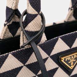 Pre Owned Prada Blue Small Canvas Symbole Triangolo Satchel