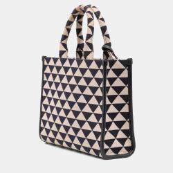Pre Owned Prada Blue Small Canvas Symbole Triangolo Satchel