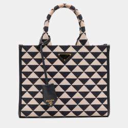 Pre Owned Prada Blue Small Canvas Symbole Triangolo Satchel