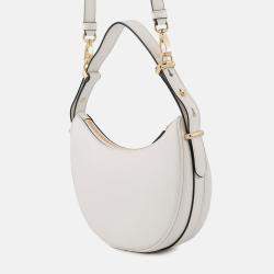 Pre Owned Prada Arke Shoulder Bag White Leather Size Small