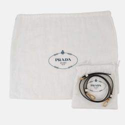 Pre Owned Prada Arke Shoulder Bag White Leather Size Small