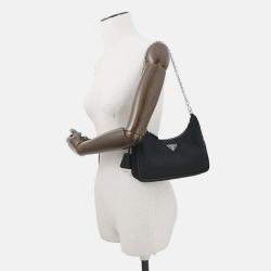 Pre Owned Prada Re-Edition 2005 Re-Nylon Shoulder Bag Black Nylon