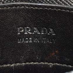 Pre Owned Prada Black Saffiano Cuir Leather Medium Double Handle Tote