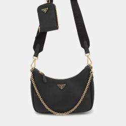 Pre Owned Prada Re-Edition 2005 Saffiano Shoulder Bag Black