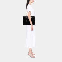 Pre Owned Prada Black Large Impuntu Re Nylon Re Edition 1995 Chaine Tote