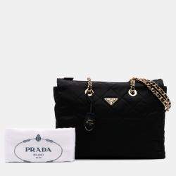 Pre Owned Prada Black Large Impuntu Re Nylon Re Edition 1995 Chaine Tote