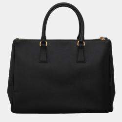 Pre Owned Prada Saffiano Lux Double Zip Tote Bag
