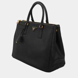 Pre Owned Prada Saffiano Lux Double Zip Tote Bag