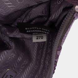 Pre Owned Prada Purple Mini Re Nylon Paillettes Sequin Re Edition 2000 Shoulder Bag