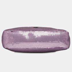 Pre Owned Prada Purple Mini Re Nylon Paillettes Sequin Re Edition 2000 Shoulder Bag