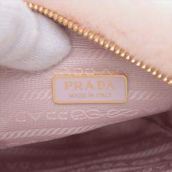 Pre Owned Prada Pink Mini Shearling Triangle Satchel