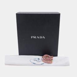 Pre Owned Prada Pink Mini Shearling Triangle Satchel