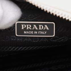 Pre Owned Prada White Grace Lux Triangle Crossbody