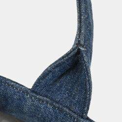 Pre Owned Prada Blue Denim Canapa Tote Handbag