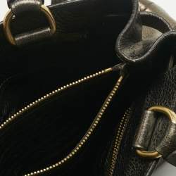 Pre Owned Prada Metallic Ombre Vitello Daino Leather Side Pocket Tote