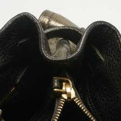 Pre Owned Prada Metallic Ombre Vitello Daino Leather Side Pocket Tote