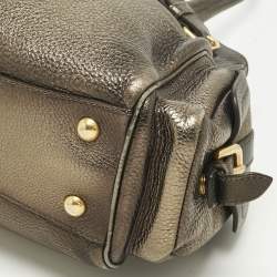 Pre Owned Prada Metallic Ombre Vitello Daino Leather Side Pocket Tote