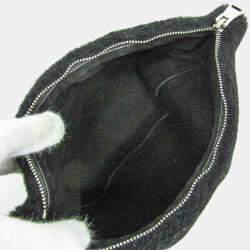Pre Owned Prada Montone Fur Tote Bag Black