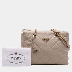Pre Owned Prada Brown Medium Re-Nylon Re-Edition 1995 Chaine Shoulder Bag