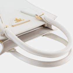 Pre Owned Prada White Mini Saffiano Lux Tote