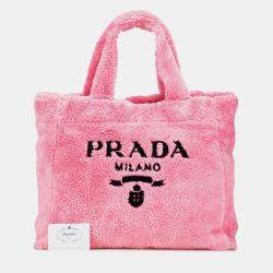 Pre Owned Prada Pink Terry Cloth Tote