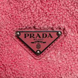Pre Owned Prada Pink Terry Cloth Tote