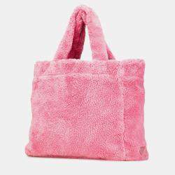 Pre Owned Prada Pink Terry Cloth Tote