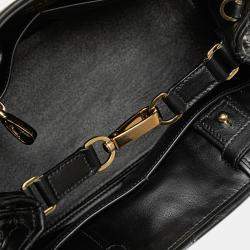 Pre Owned Prada Black Small Quilted Lambskin Satchel