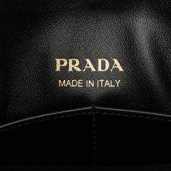 Pre Owned Prada Black Small Quilted Lambskin Satchel