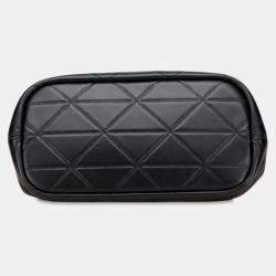 Pre Owned Prada Black Small Quilted Lambskin Satchel
