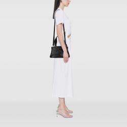 Pre Owned Prada Black Small Quilted Lambskin Satchel