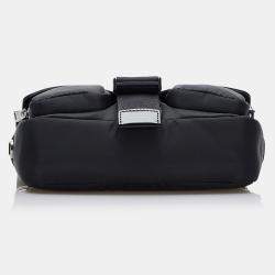 Pre Owned Prada Black Re-Nylon & Spazzolato Pocket Crossbody