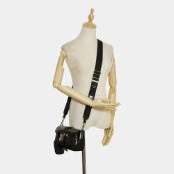 Pre Owned Prada Black Re-Nylon & Spazzolato Pocket Crossbody