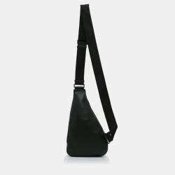 Pre Owned Prada Black Prada Cross Leather Bag