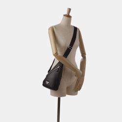 Pre Owned Prada Black Prada Cross Leather Bag