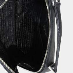 Pre Owned Prada Black Saffiano Medium Brique Crossbody Bag