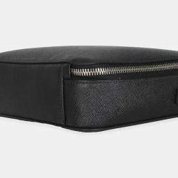 Pre Owned Prada Black Saffiano Medium Brique Crossbody Bag