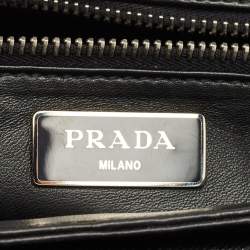 Pre Owned Prada Green Tartan Saffiano Print Leather Chain Flap Shoulder Bag
