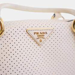 Pre Owned Prada Saffiano Fori Perforated Bowling Bag