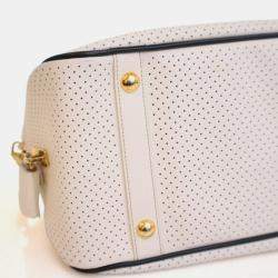 Pre Owned Prada Saffiano Fori Perforated Bowling Bag