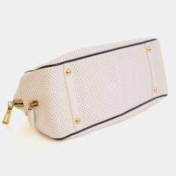 Pre Owned Prada Saffiano Fori Perforated Bowling Bag