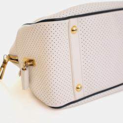 Pre Owned Prada Saffiano Fori Perforated Bowling Bag