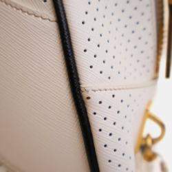 Pre Owned Prada Saffiano Fori Perforated Bowling Bag
