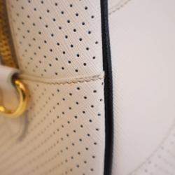Pre Owned Prada Saffiano Fori Perforated Bowling Bag