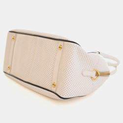 Pre Owned Prada Saffiano Fori Perforated Bowling Bag