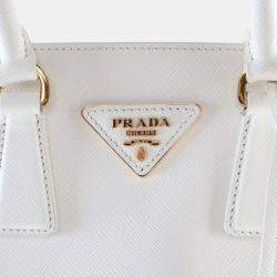 Pre Owned Prada Mini White Saffiano Tote