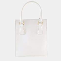 Pre Owned Prada Mini White Saffiano Tote