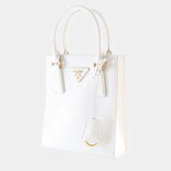 Pre Owned Prada Mini White Saffiano Tote