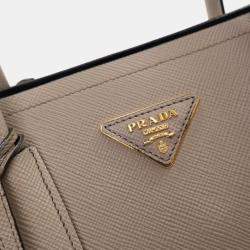 Pre Owned Prada Saffiano Double Cuir Tote